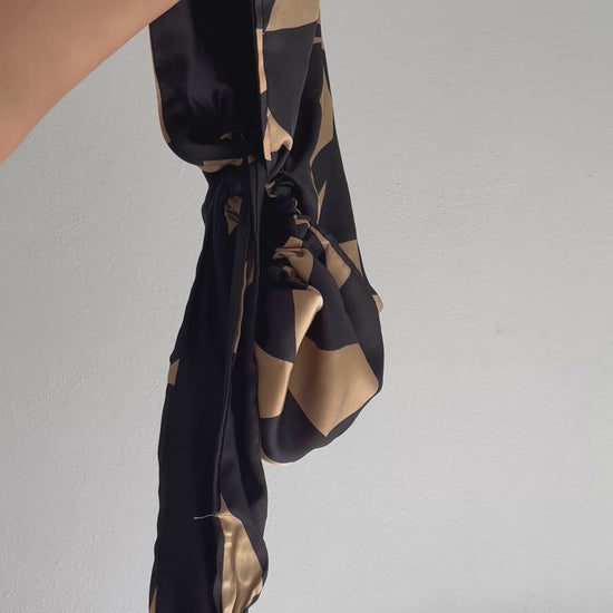 Head Wrap, Satin Headwrap, Satin Sankofa Wrap